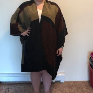 NWOT Flannel Reversible Ruana